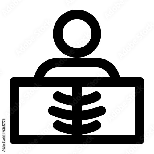 radiology, x ray, medical imaging, science, radiography, scanning outline icon