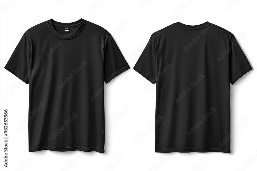 Black Tshirt Mockup Front and Back Isolated created with Generative AI Black Tshirt Mockup Front and Back Isolated created with Generative AI