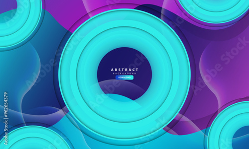Modern purple violet and cyan abstract 3d circle background