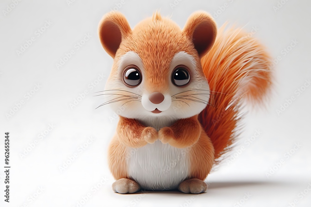 Cute Cartoon Squirrel with Big Eyes Cute Cartoon Squirrel with Big Eyes