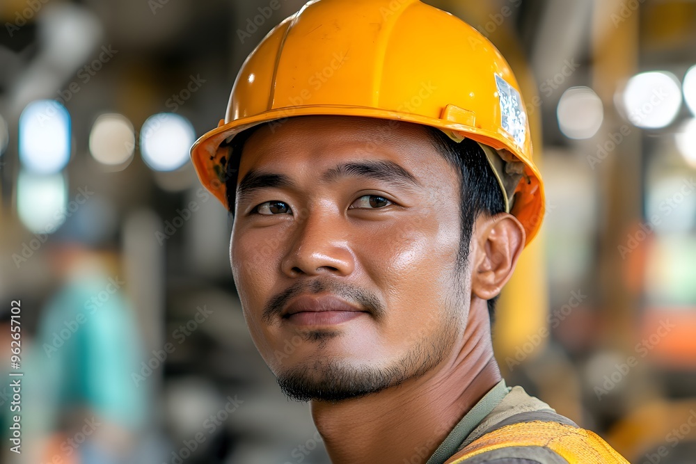 Construction Worker with Hard Hat Portrait Construction Worker with Hard Hat Portrait