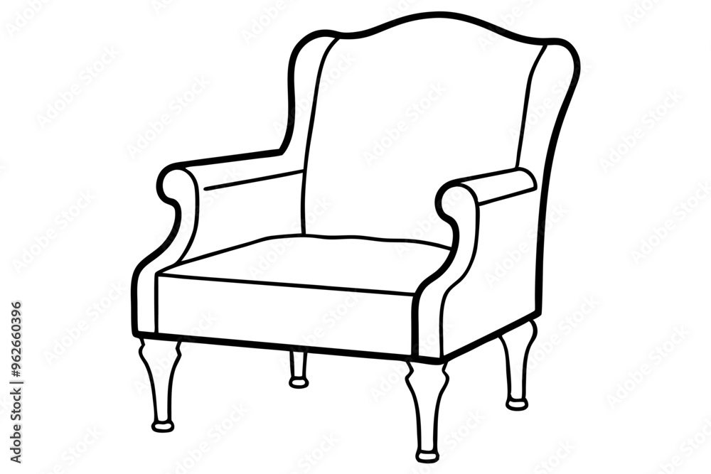 Chair vector line art illustration Chair vector line art illustration