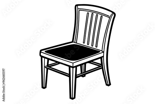 Chair vector line art illustration