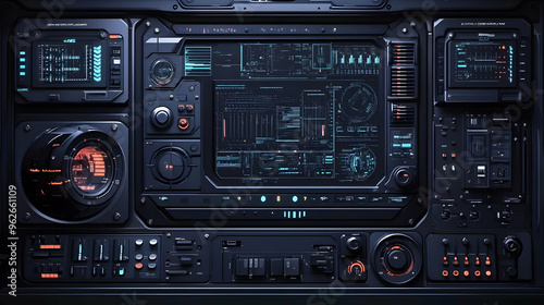 Futuristic Technology Control Panel - 3D Illustration