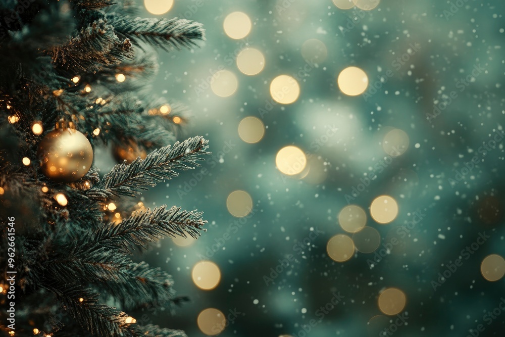 Defocused Christmas tree. Defocused Lights. Christmas tree background with generative ai Defocused Christmas tree. Defocused Lights. Christmas tree background with generative ai
