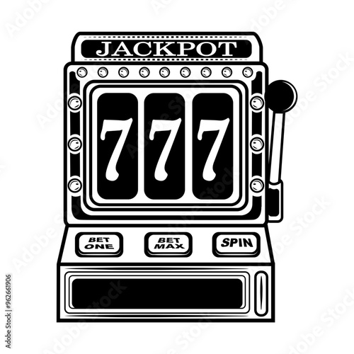 Slot Machine | Max Bet | Gambler Dad | Casino Lover | Jackpot Winner | Lucky 7 | Jackpot Game | Gambling Game | Original Illustration | Vector and Clipart | Cutfile and Stencil