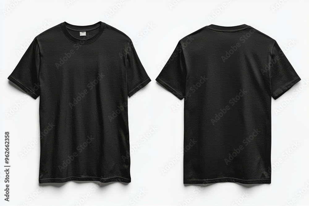 Black Tshirt Mockup Front and Back Isolated created with Generative AI Black Tshirt Mockup Front and Back Isolated created with Generative AI