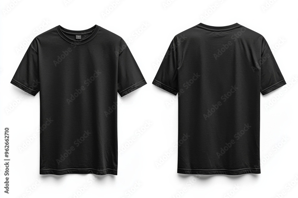 Black Tshirt Mockup Front and Back Isolated created with Generative AI Black Tshirt Mockup Front and Back Isolated created with Generative AI