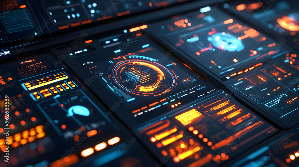 Futuristic Technology Interface 3D Illustration Futuristic Technology Interface 3D Illustration