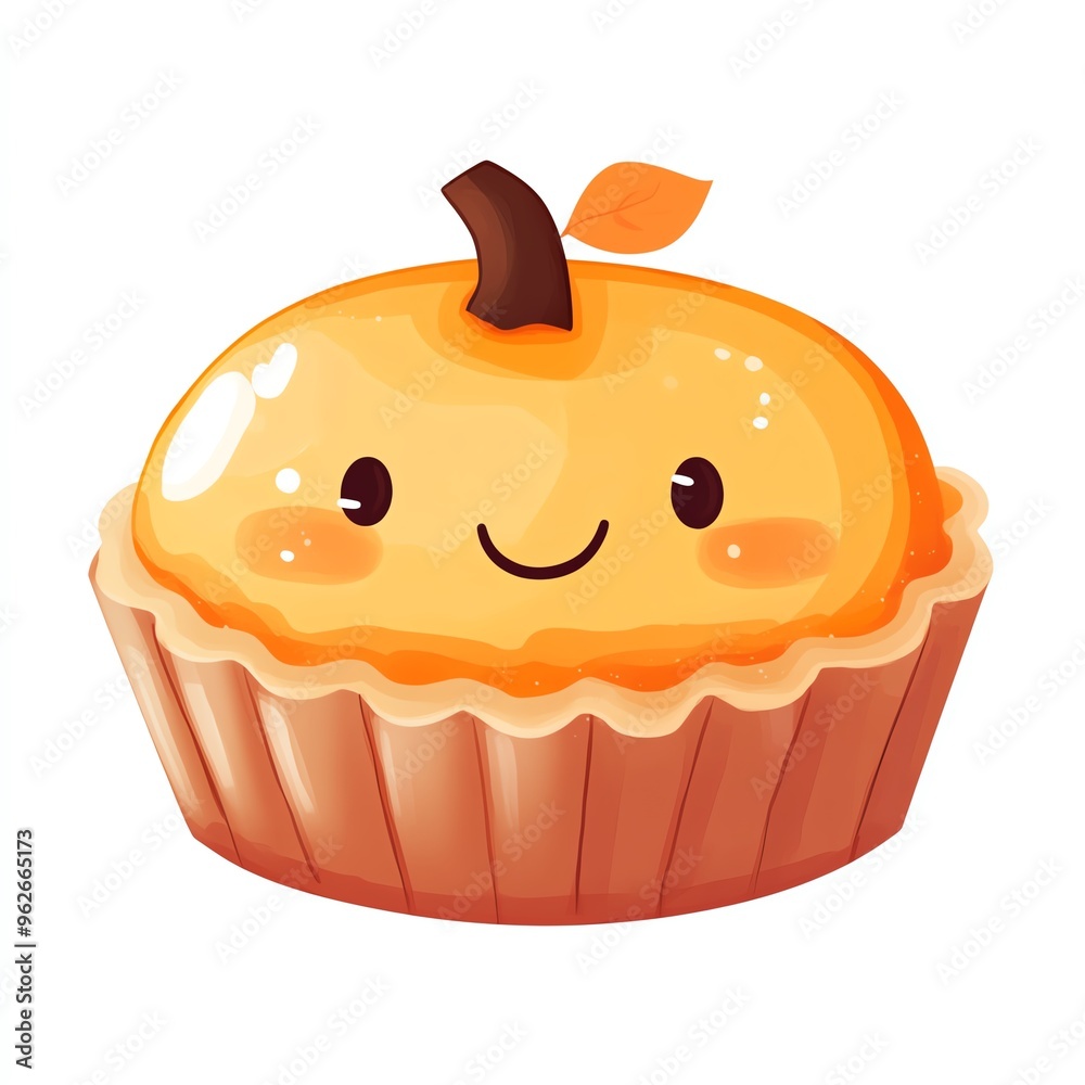 A kawaii pumpkin pie clipart, smiling face, soft pastel tones, playful design, digital illustration, isolated on white background A kawaii pumpkin pie clipart, smiling face, soft pastel tones, playful design, digital illustration, isolated on white background