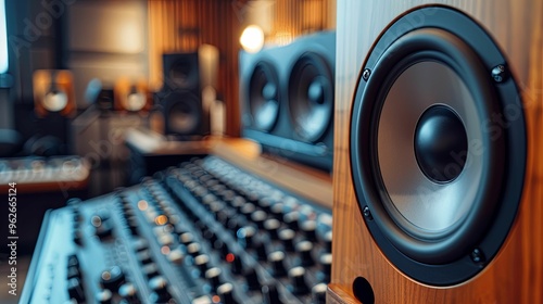 Close-up of a Speaker in a Music Studio photo