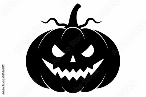 
pumpkin silhouette, halloween pumpkin icon, Halloween pumpkin with eyes silhouette vector
 photo