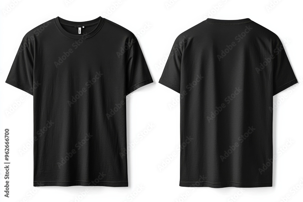 Black Tshirt Mockup Front and Back Isolated created with Generative AI Black Tshirt Mockup Front and Back Isolated created with Generative AI