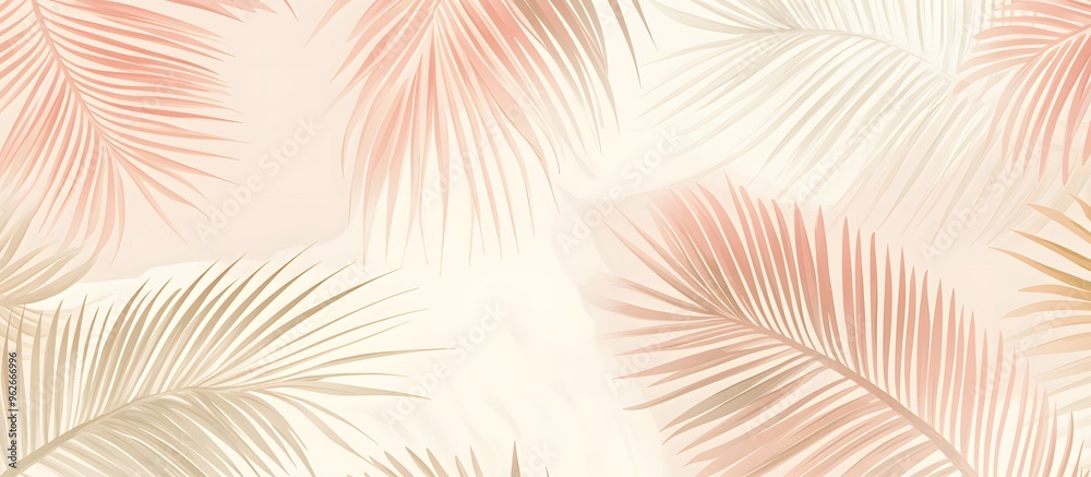 Seamless pattern abstract palm leaves in tosca and pink colors, with simple lines. Seamless pattern abstract palm leaves in tosca and pink colors, with simple lines.