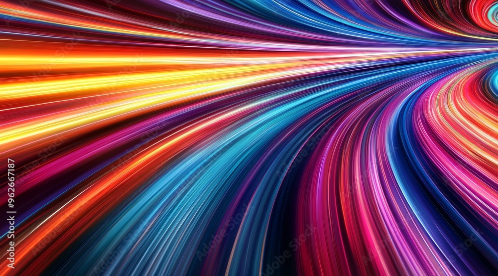 Fototapeta premium Abstract Colorful Curved Lines Background