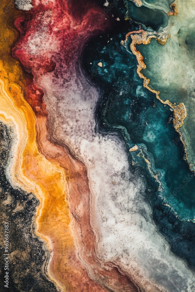 Naklejka premium Colorful Fluid Painting Close Up