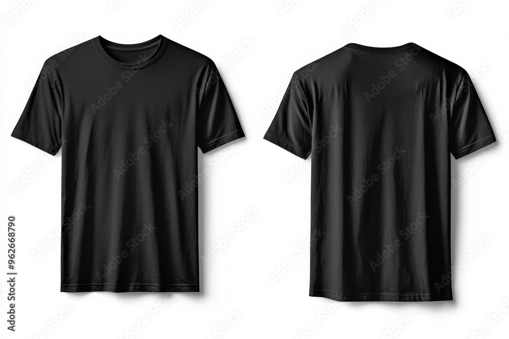 Black Tshirt Mockup Front and Back Isolated created with Generative AI Black Tshirt Mockup Front and Back Isolated created with Generative AI