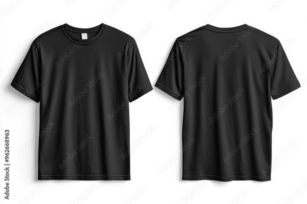 Black Tshirt Mockup Front and Back Isolated created with Generative AI Black Tshirt Mockup Front and Back Isolated created with Generative AI