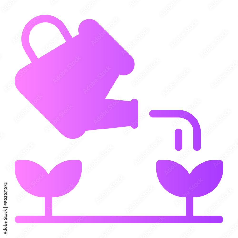 watering plants gradient icon