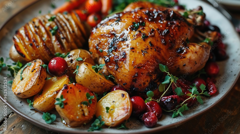Glazed Turkey with Red Wine Braised Carrots and Hasselback Potatoes Glazed Turkey with Red Wine Braised Carrots and Hasselback Potatoes