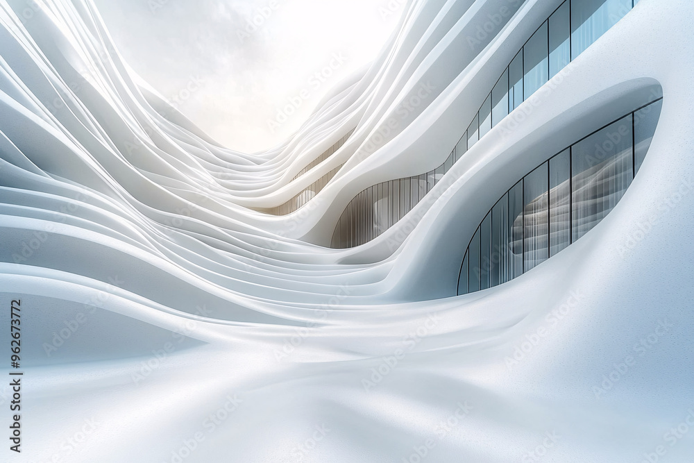 Minimal geometric shapes and futuristic technology concept in a modern ...