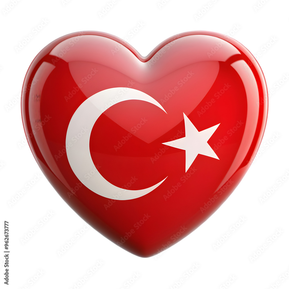 flag of turkey in heart shape isolated on transparent background flag of turkey in heart shape isolated on transparent background