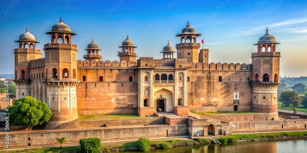 Obraz premium Old castle in the village of Lahore, Pakistan , ancient, historic, architecture, fortress, landmark, medieval