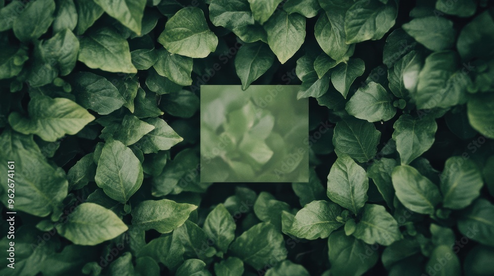 The square metal frame contrasts with the rich green leaves surrounding it in a sunny garden The square metal frame contrasts with the rich green leaves surrounding it in a sunny garden