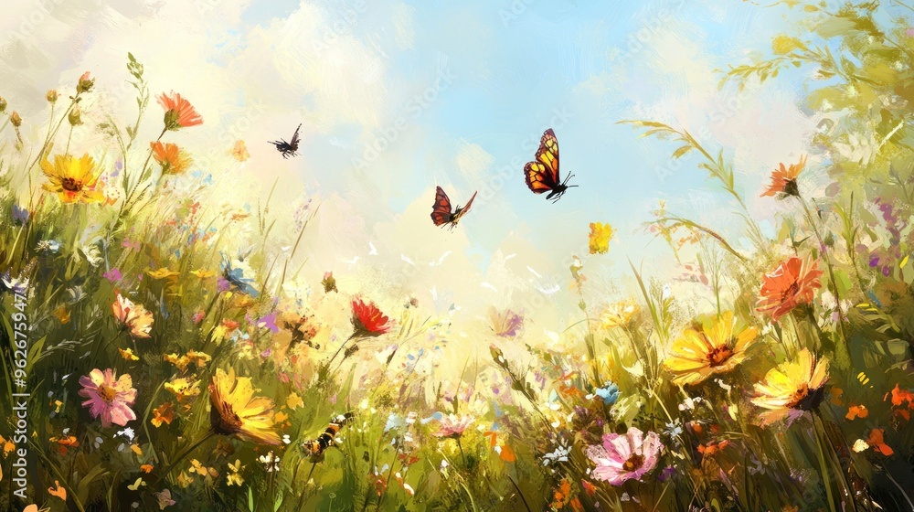 Butterflies over a Meadow Butterflies over a Meadow