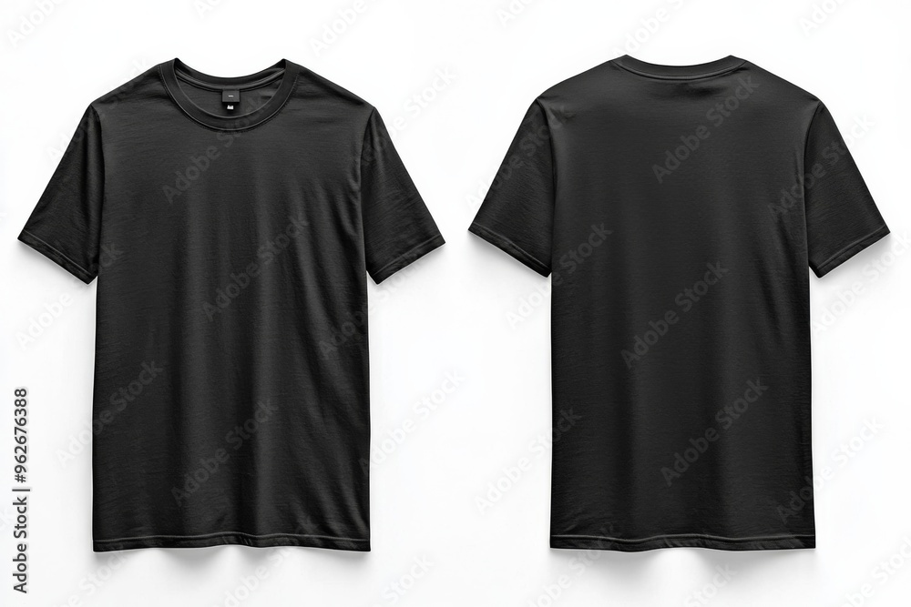 Black Tshirt Mockup Front and Back Isolated created with Generative AI Black Tshirt Mockup Front and Back Isolated created with Generative AI