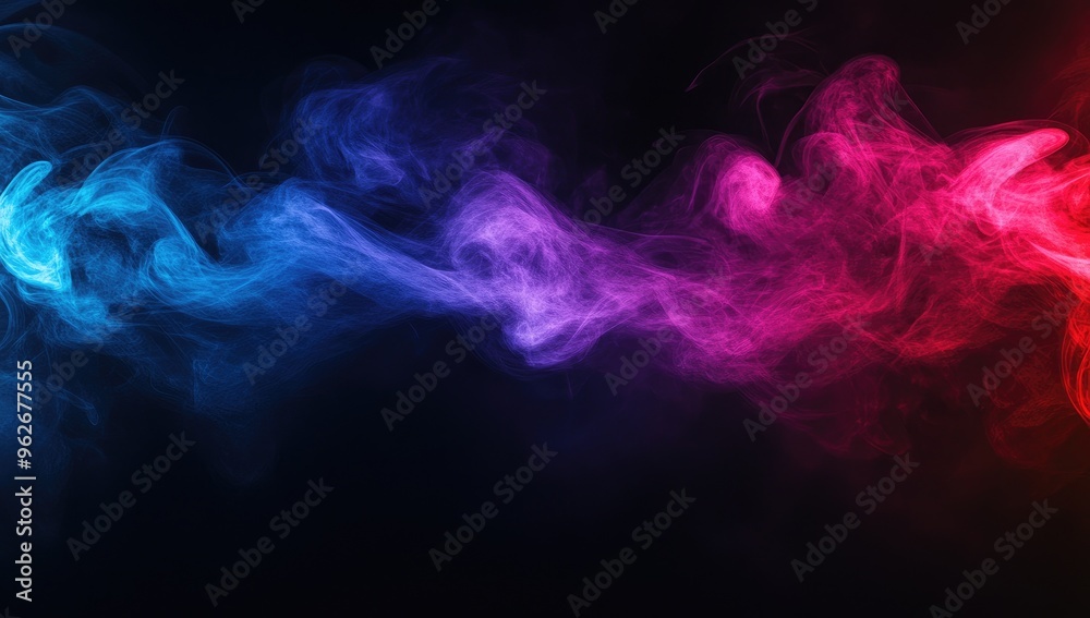 Obraz premium Abstract Colorful Smoke Background with Red, Blue, and Purple on Black Background