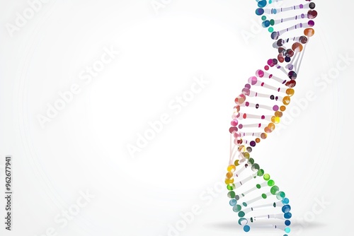 Colorful DNA helix illustrating genetic science.