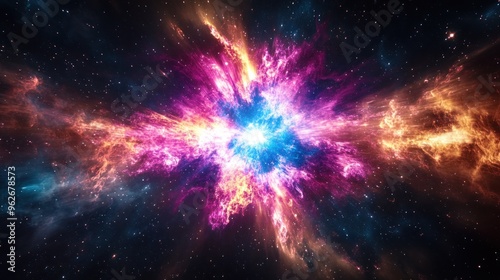 A vibrant cosmic explosion of colors, depicting the beauty of the universe.