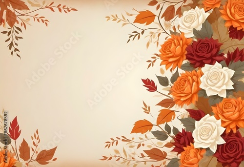 A floral design with flowers on the top