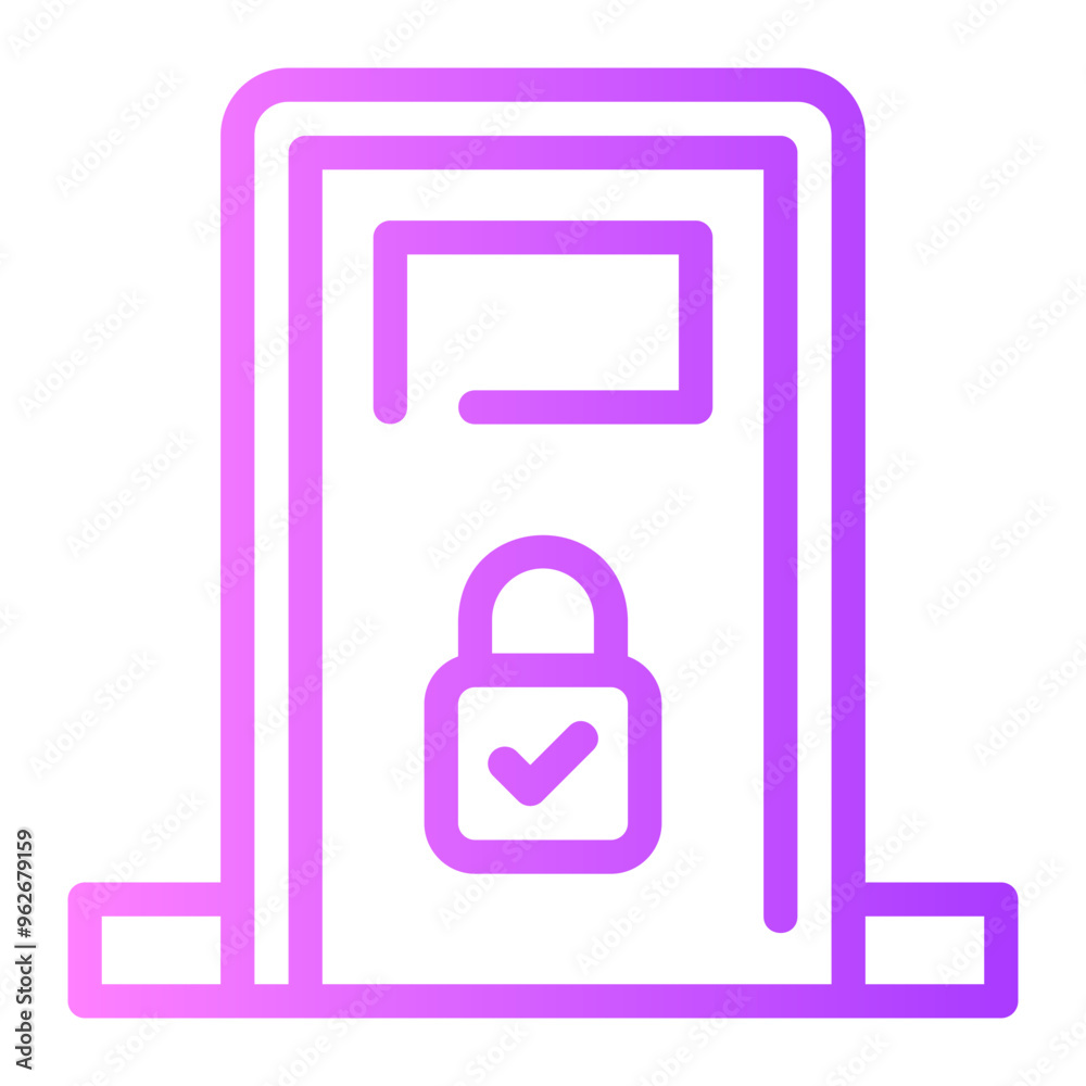 door lock gradient icon door lock gradient icon