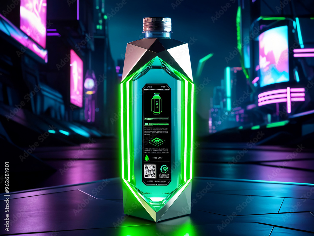 Obraz premium A model of a water bottle of the future