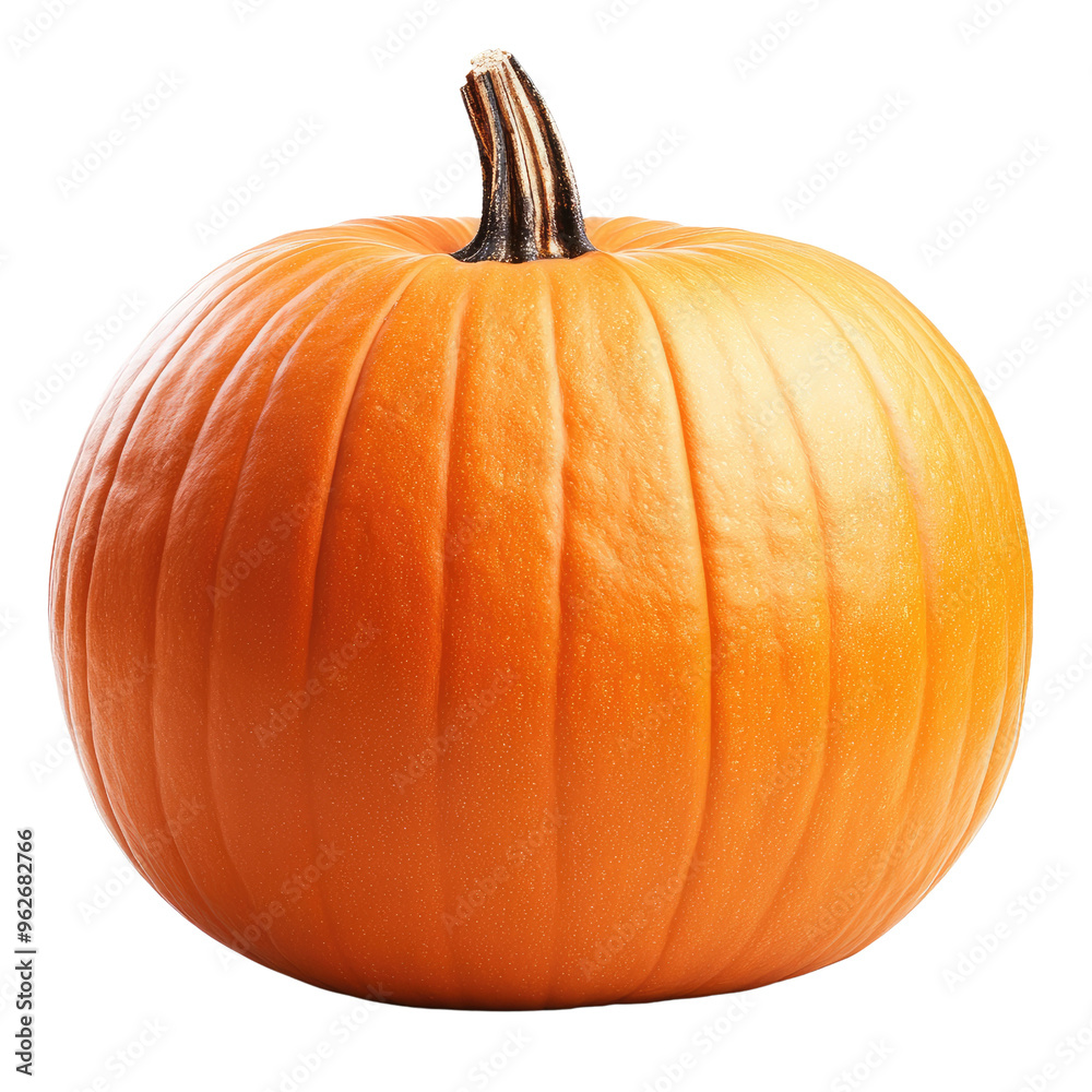 Obraz premium Orange Pumpkin Isolated on White Background for Halloween and Autumn Food