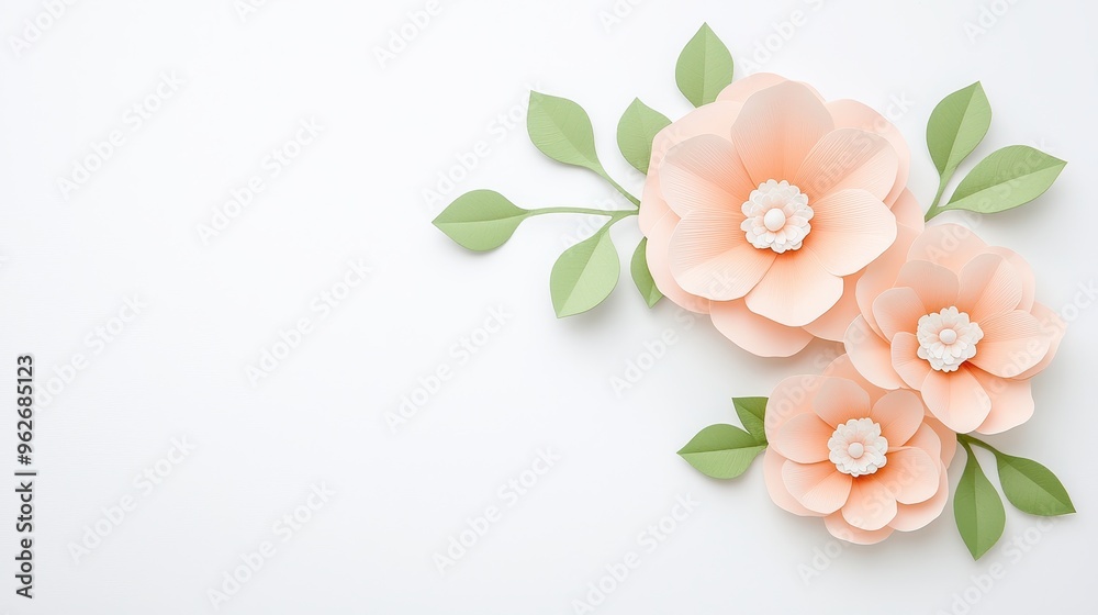 Fototapeta premium Enchanting Floral Elegance: Artistic Wedding Invitation with a Touch of Whimsy