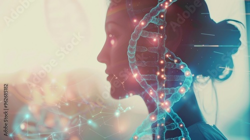 close up doctor analyze DNA, hospital, health, medicine, stethoscope, medic, clinic, physician, professional, care, specialist, healthcare, illness photo