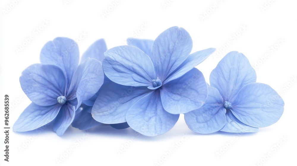 Blue pile of gortensia flower, on white background Blue pile of gortensia flower, on white background