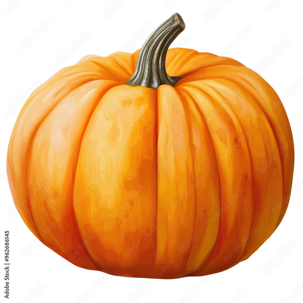 Obraz premium Watercolor Pumpkin Isolated on White Background, Illustration Art Oil Painting
