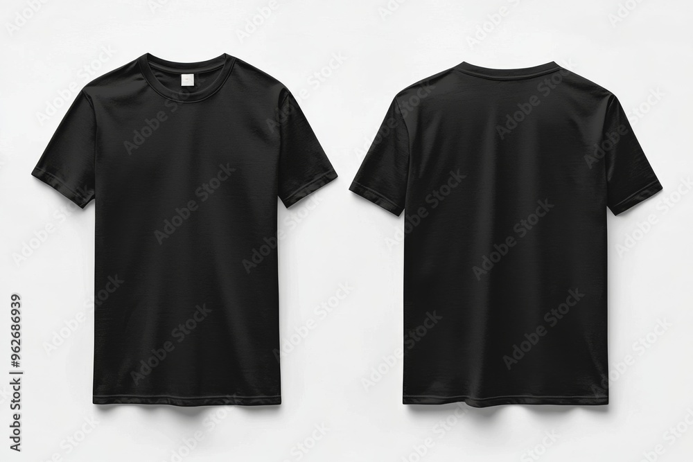 Black Tshirt Mockup Front and Back Isolated created with Generative AI Black Tshirt Mockup Front and Back Isolated created with Generative AI