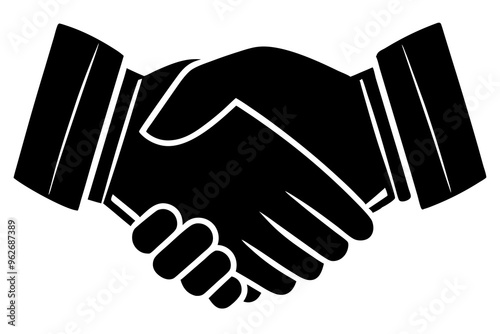 Handshake icon, Business agreement handshake vector