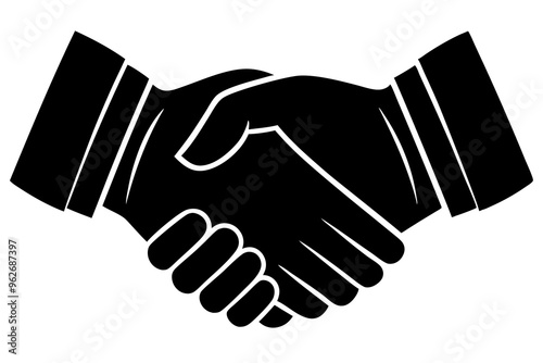 Handshake icon, Business agreement handshake vector