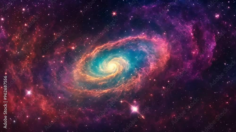 colorful cosmic swirl with animated stars and a glowing core, space nebula towards light loop Animation. Glowing galaxies and stars passing footage video background, calming video, relaxing videos, colorful cosmic swirl with animated stars and a glowing core, space nebula towards light loop Animation. Glowing galaxies and stars passing footage video background, calming video, relaxing videos,