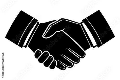 Handshake icon, Business agreement handshake vector