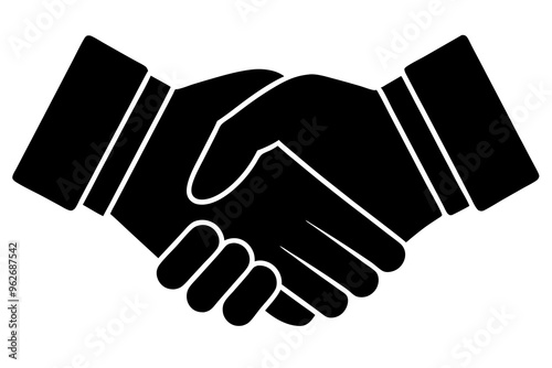 Handshake icon, Business agreement handshake vector