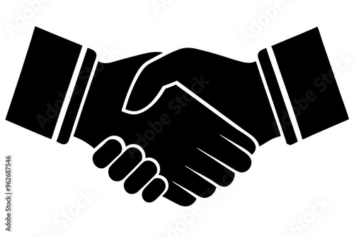 Handshake icon, Business agreement handshake vector