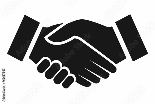 Handshake icon, Business agreement handshake vector