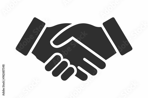 Handshake icon, Business agreement handshake vector